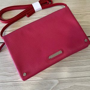 Dana Buchman Pink and Red Front Flap Crossbody Bag